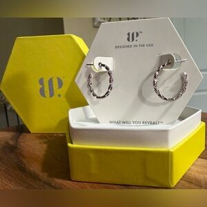 Bomb Party STERLING SILVER RBP7053 Hoop Earrings She’s A Stunner NEW Rose